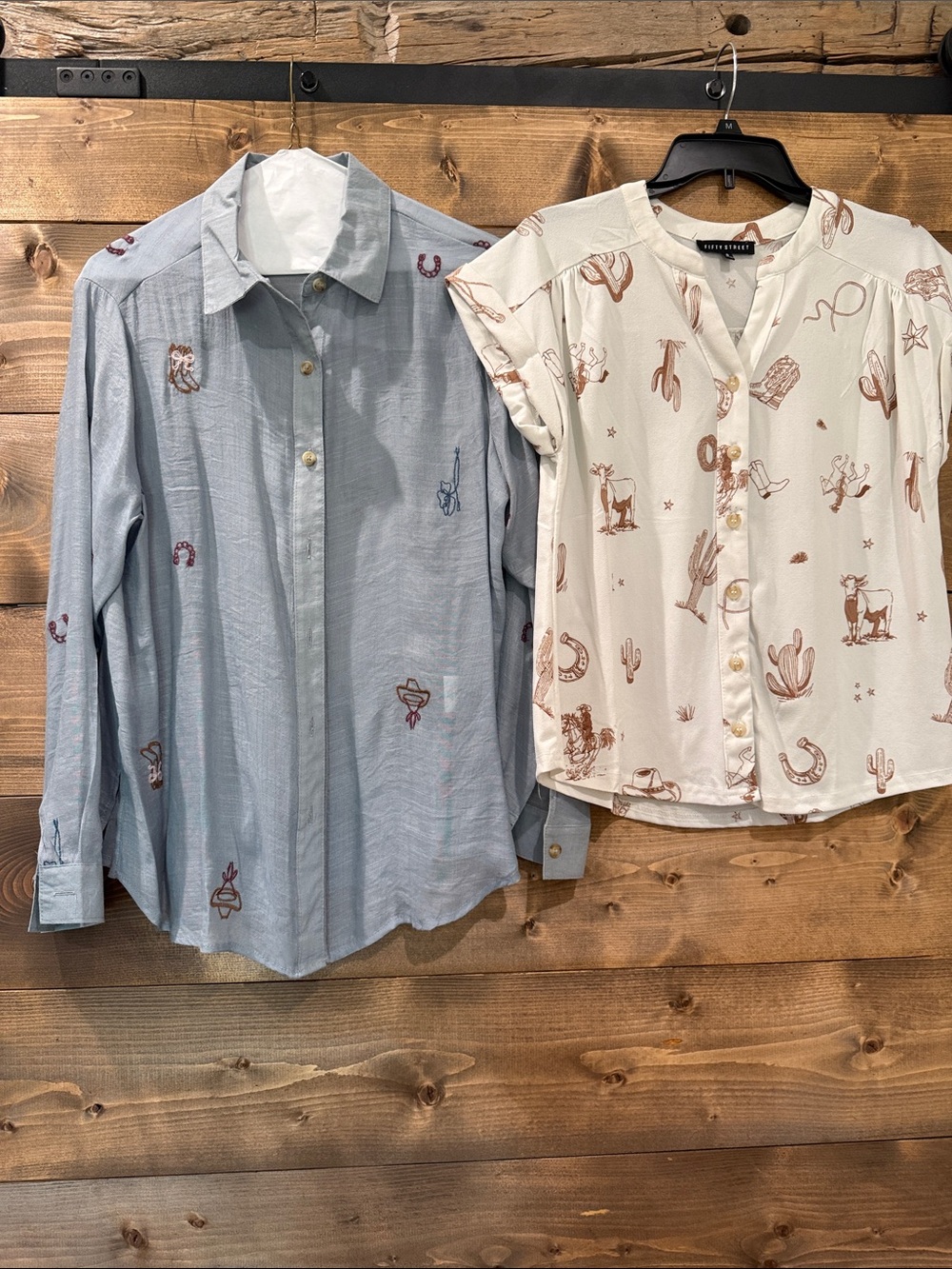 Lot of 2 Women's Western Themed Shirts